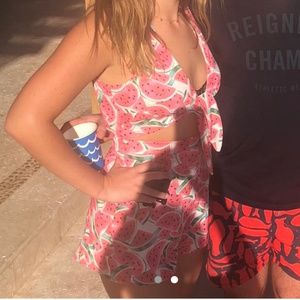 Show Me Your MuMu Watermelon Print Romper